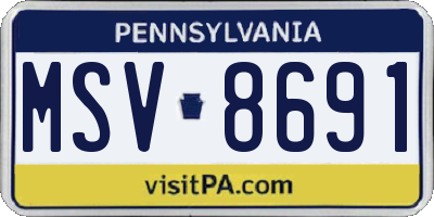 PA license plate MSV8691