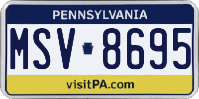 PA license plate MSV8695