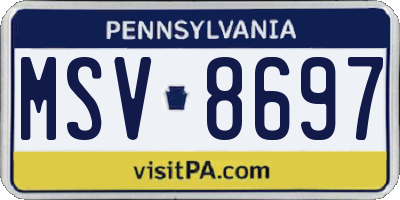 PA license plate MSV8697