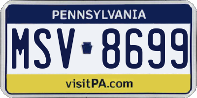 PA license plate MSV8699