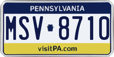 PA license plate MSV8710