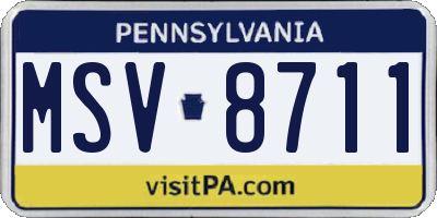 PA license plate MSV8711