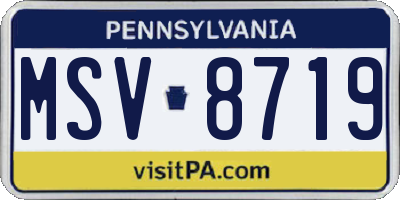 PA license plate MSV8719