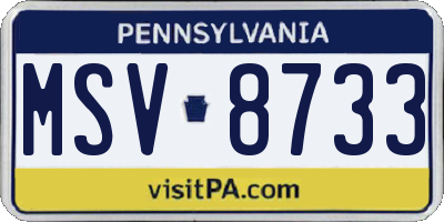 PA license plate MSV8733
