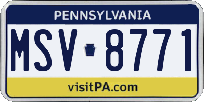 PA license plate MSV8771