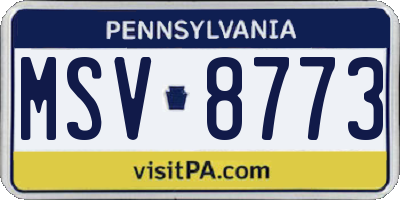 PA license plate MSV8773