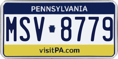 PA license plate MSV8779