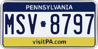 PA license plate MSV8797