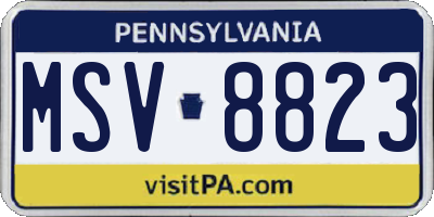 PA license plate MSV8823