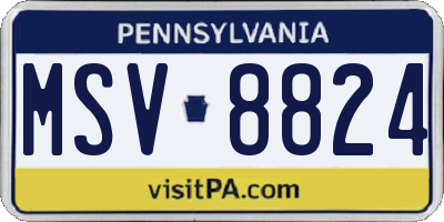 PA license plate MSV8824