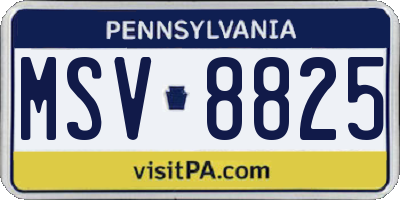 PA license plate MSV8825
