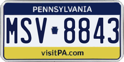 PA license plate MSV8843