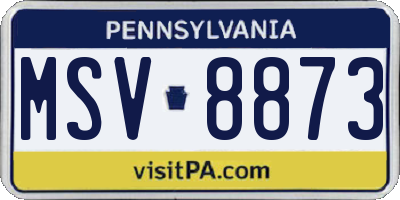 PA license plate MSV8873