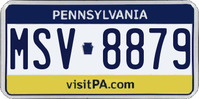 PA license plate MSV8879