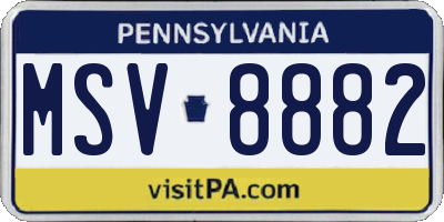 PA license plate MSV8882