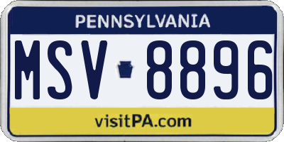 PA license plate MSV8896