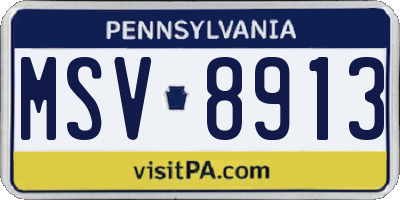 PA license plate MSV8913
