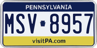 PA license plate MSV8957