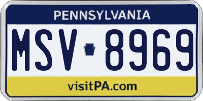 PA license plate MSV8969
