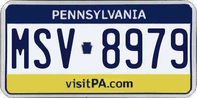 PA license plate MSV8979