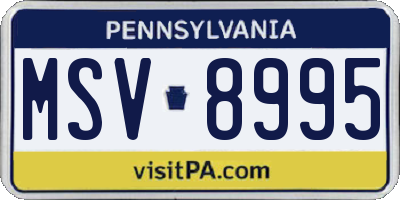PA license plate MSV8995