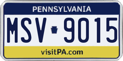 PA license plate MSV9015