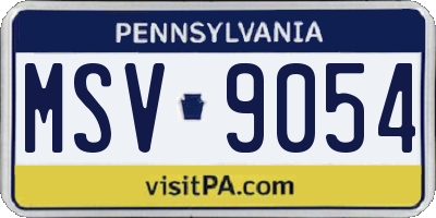 PA license plate MSV9054