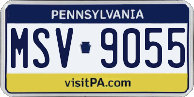 PA license plate MSV9055