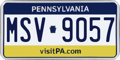 PA license plate MSV9057