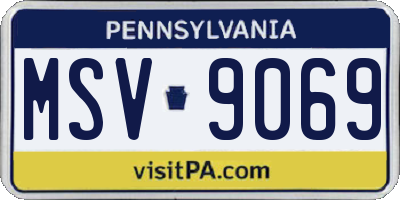 PA license plate MSV9069