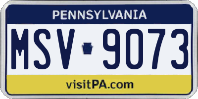PA license plate MSV9073