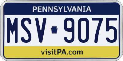 PA license plate MSV9075