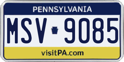 PA license plate MSV9085