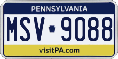 PA license plate MSV9088