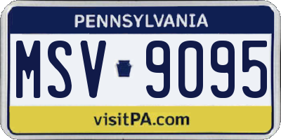 PA license plate MSV9095