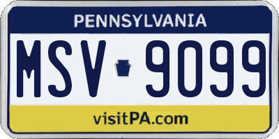 PA license plate MSV9099