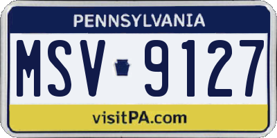 PA license plate MSV9127
