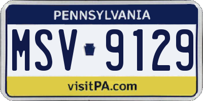 PA license plate MSV9129