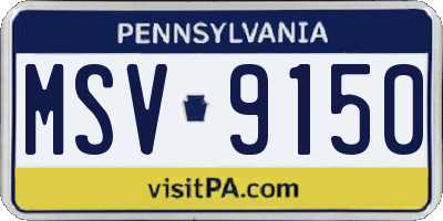 PA license plate MSV9150