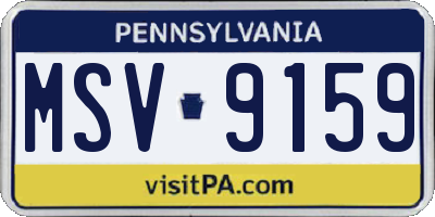 PA license plate MSV9159