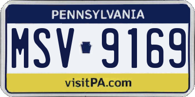 PA license plate MSV9169