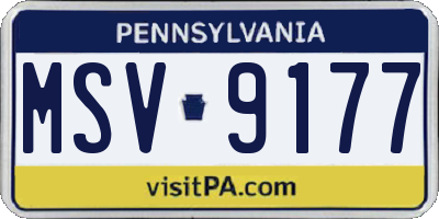 PA license plate MSV9177