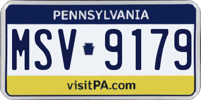 PA license plate MSV9179