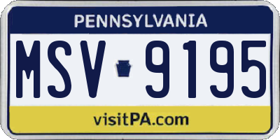 PA license plate MSV9195
