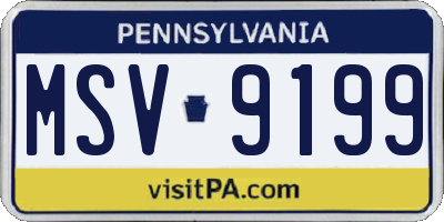 PA license plate MSV9199