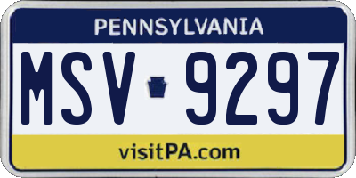 PA license plate MSV9297