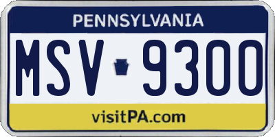 PA license plate MSV9300