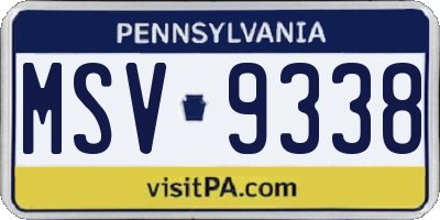 PA license plate MSV9338