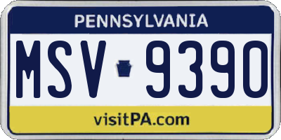 PA license plate MSV9390