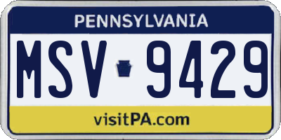 PA license plate MSV9429